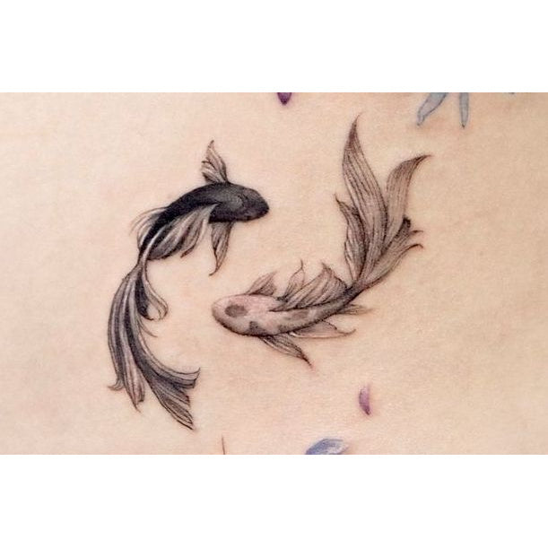 Twin Koi Pair Temporary Tattoo