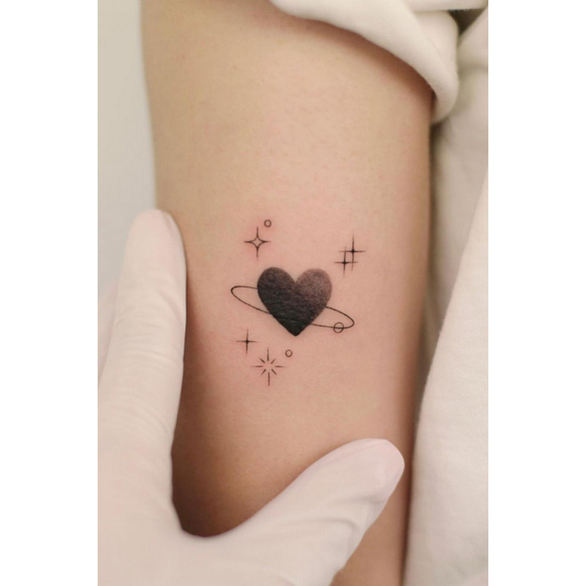 Heart and Stars Temporary Tattoo
