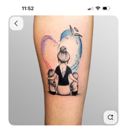Girl and Butterfly Temporary Tattoo