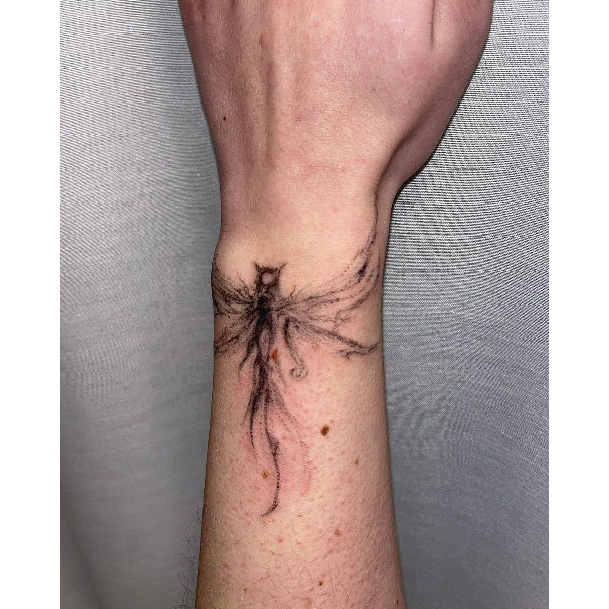 Black Floral Hand Temporary Tattoo