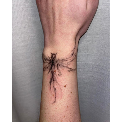 Black Floral Hand Temporary Tattoo