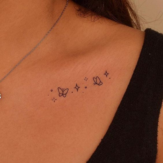 Butterflies and Stars Temporary Tattoo