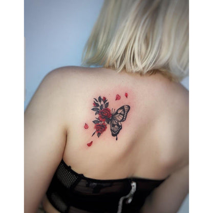 Floral Elbow Branch Temporary Tattoo