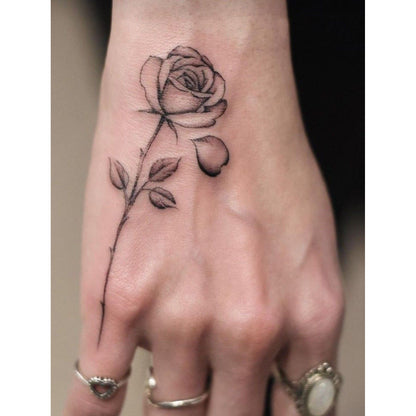 Rose Hand Tattoo Temporary Tattoo