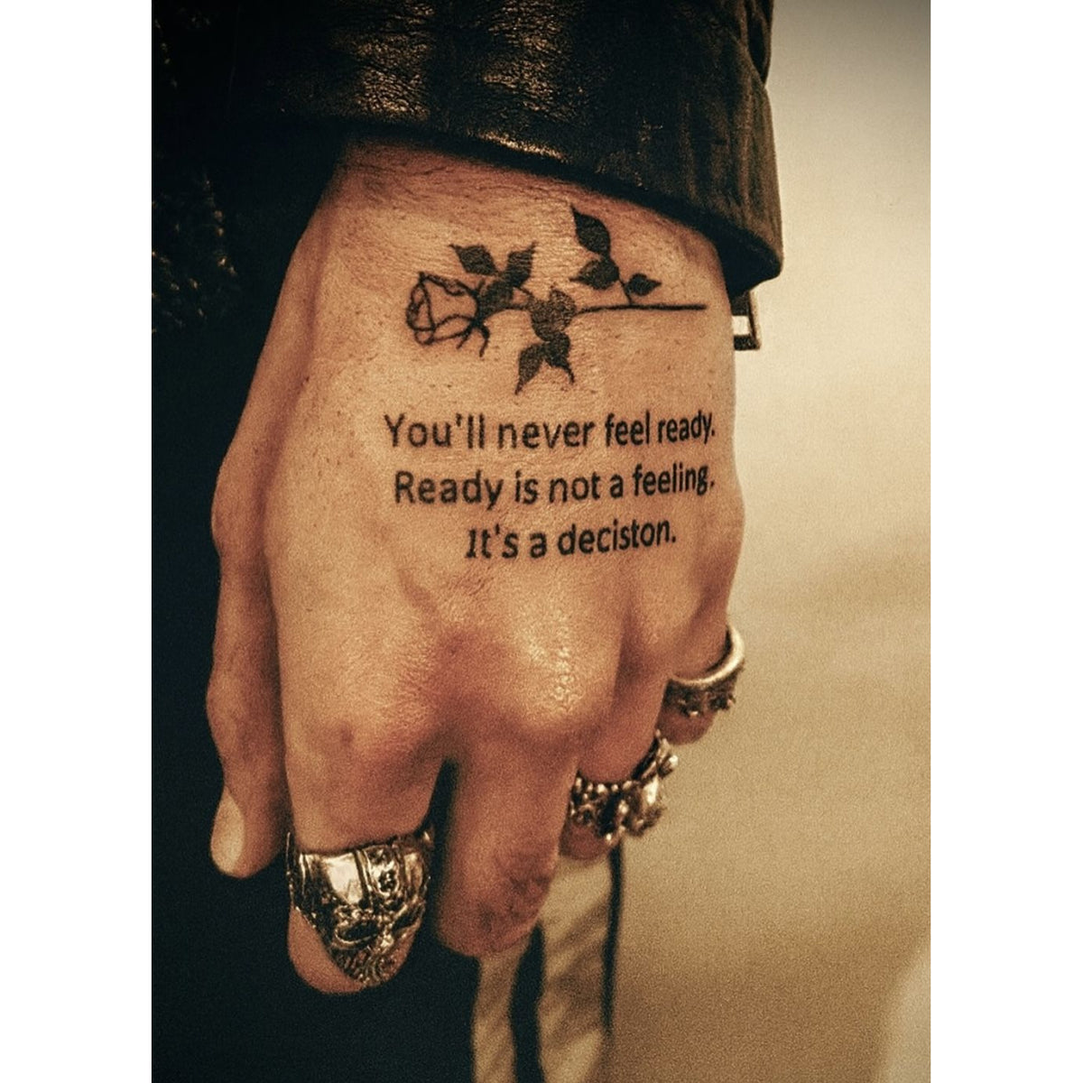 Script Arm Tattoo Temporary Tattoo