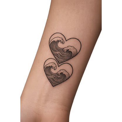 Twin Heart Temporary Tattoo