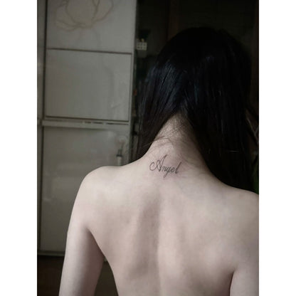 Minimal Back Script Temporary Tattoo