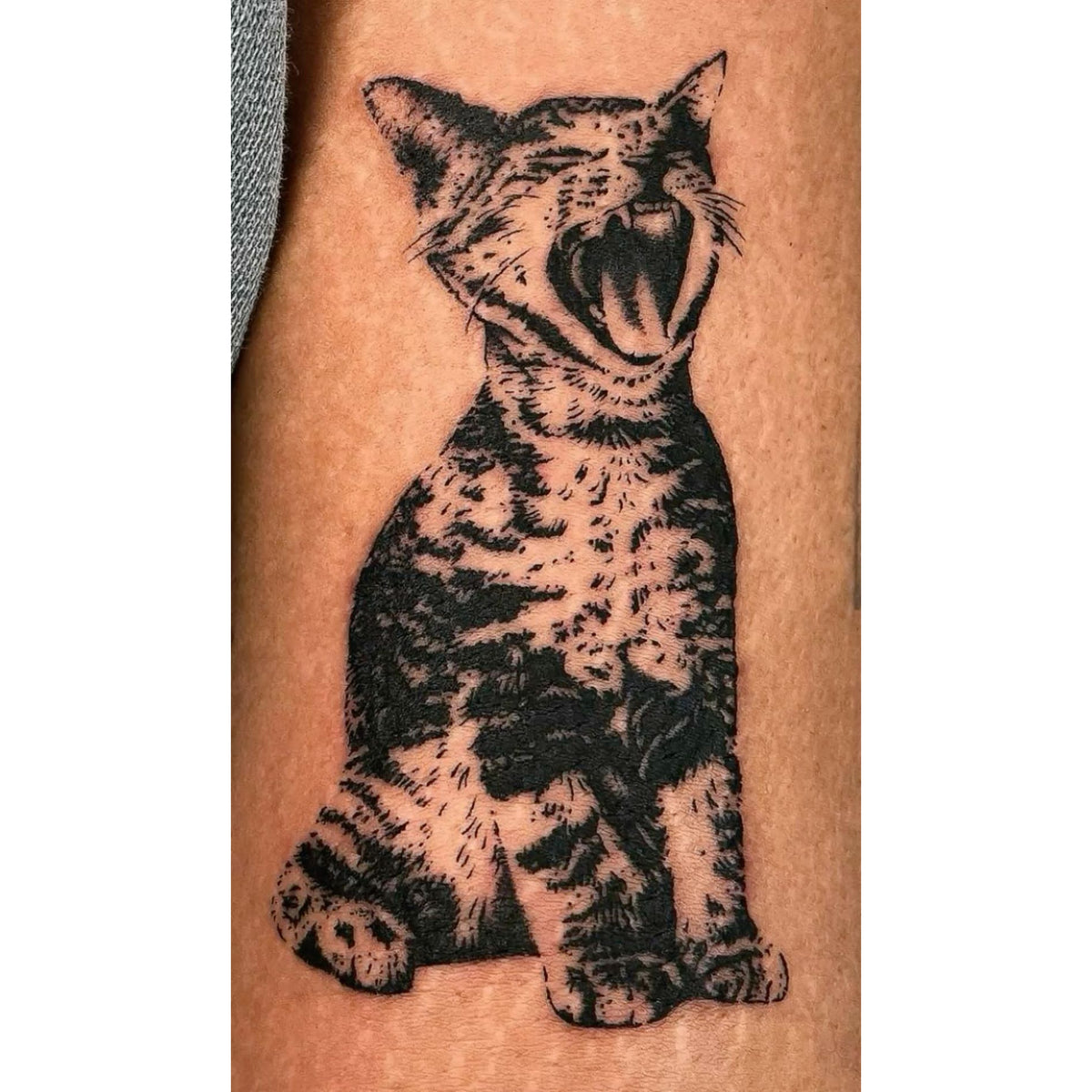 Black Cat Silhouette Temporary Tattoo