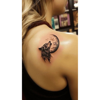 Dark Cat Portrait Temporary Tattoo