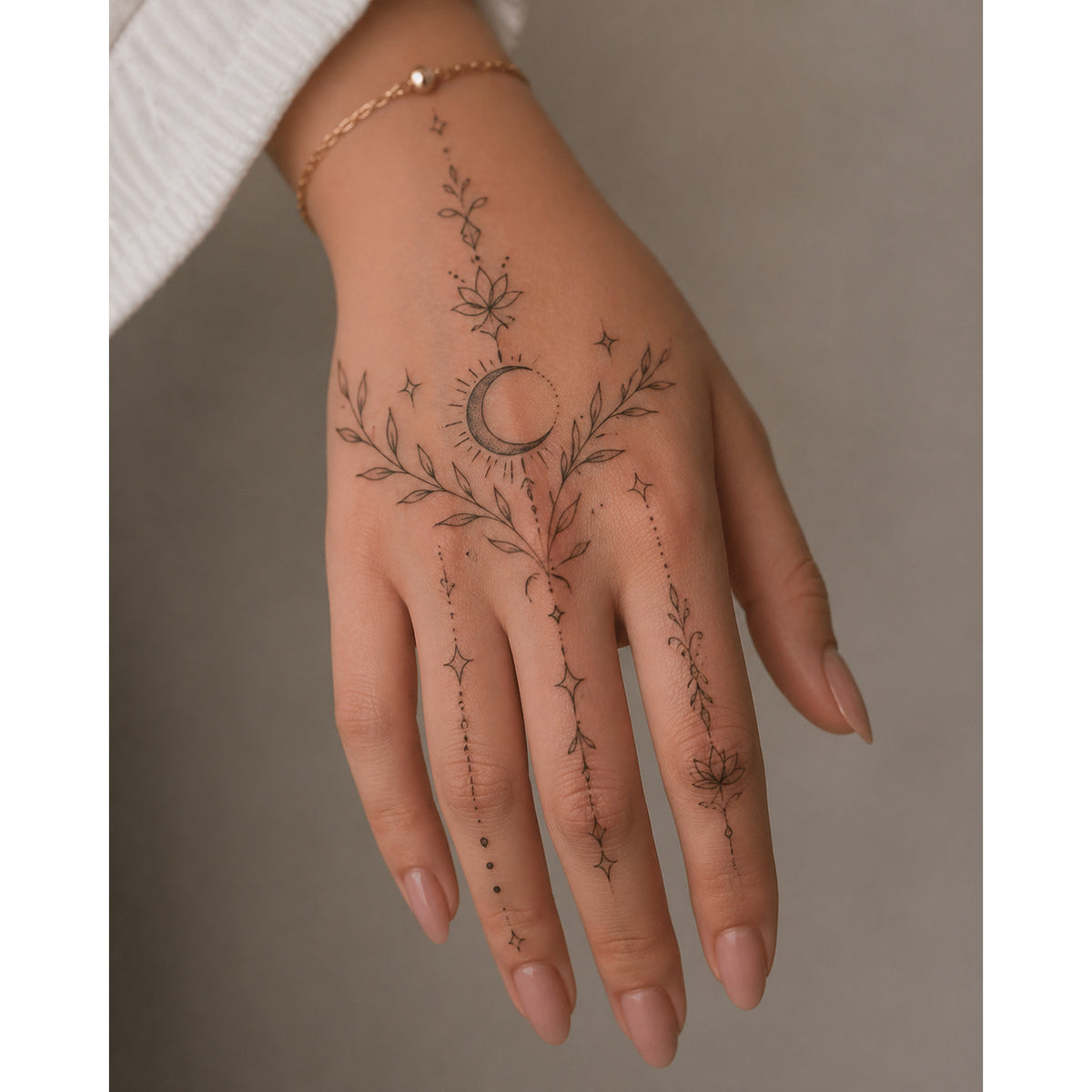 Celestial Hand Ornament Temporary Tattoo
