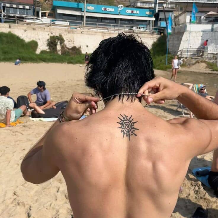 Sun Back Temporary Tattoo