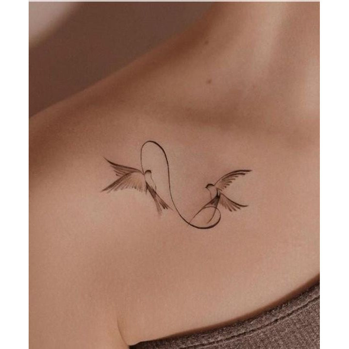Minimal Swallow Birds Temporary Tattoo