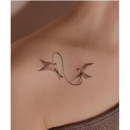 Minimal Swallow Birds Temporary Tattoo