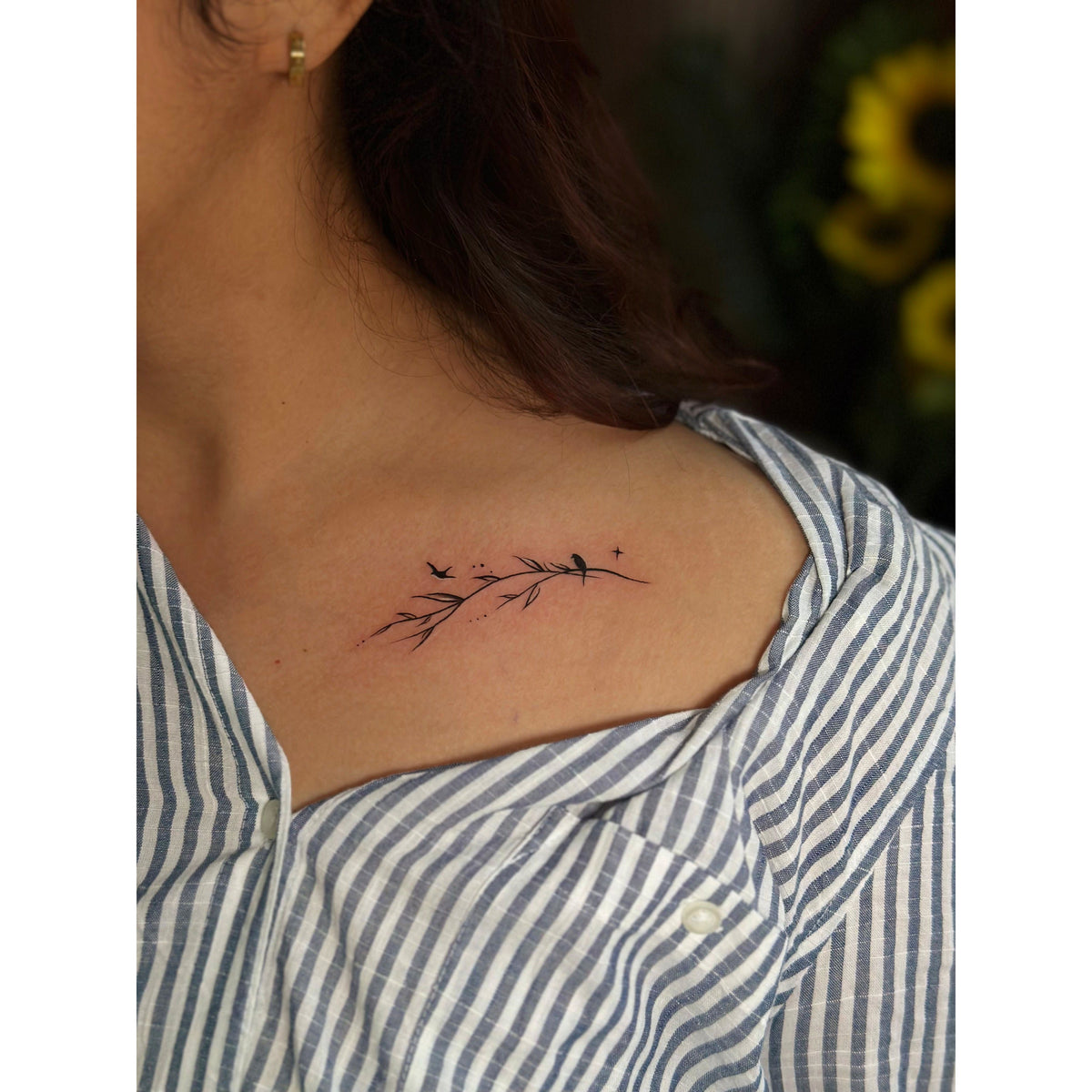 Birds and Branch Temporary Tattoo