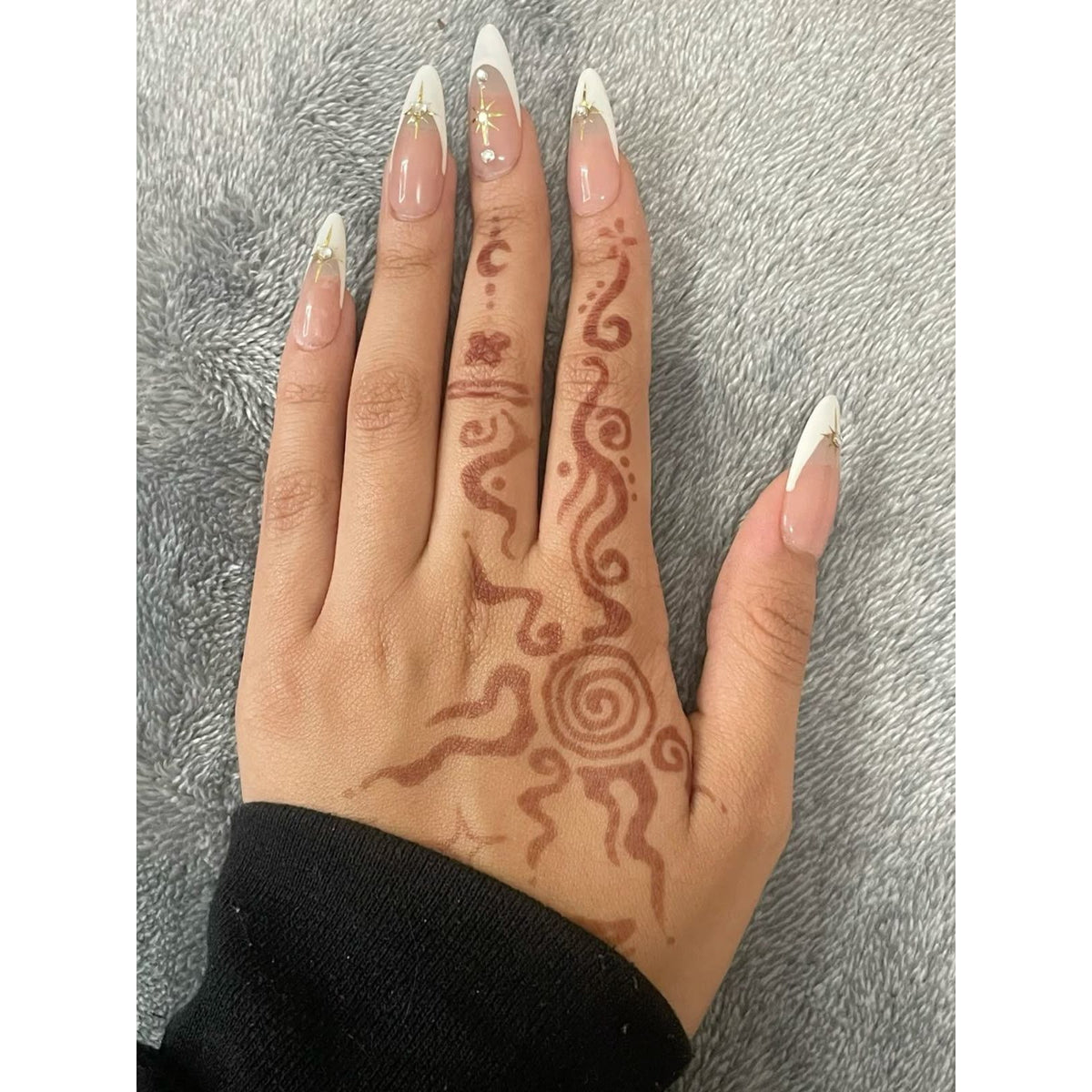 Floral Henna Hand Temporary Tattoo