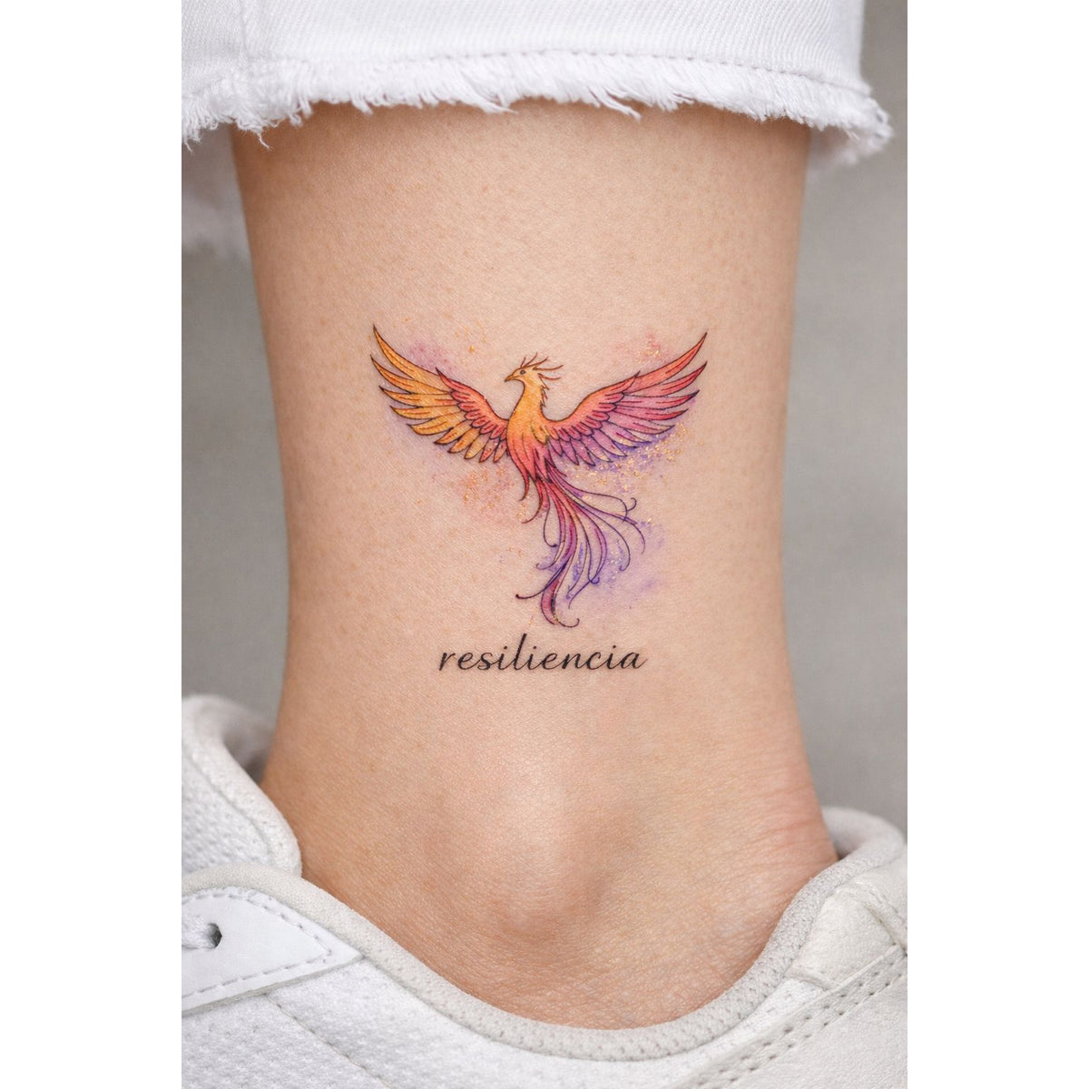Colorful Phoenix Temporary Tattoo