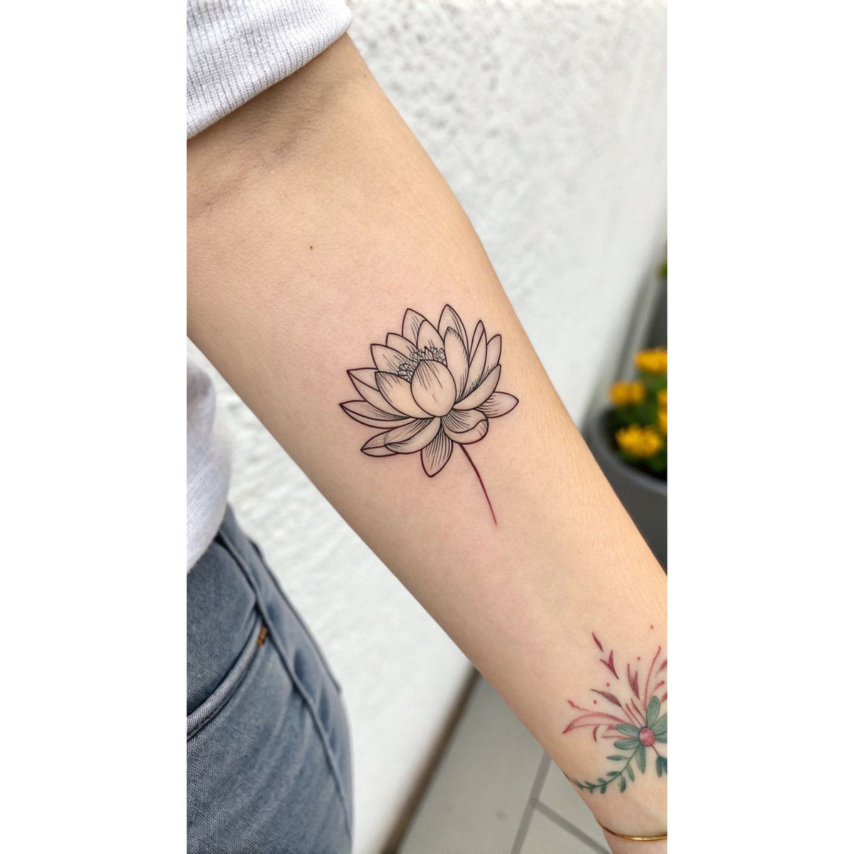 Lotus Sprig Temporary Tattoo