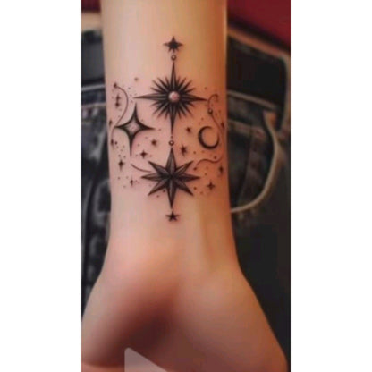 Sun and Moon Anklet Temporary Tattoo