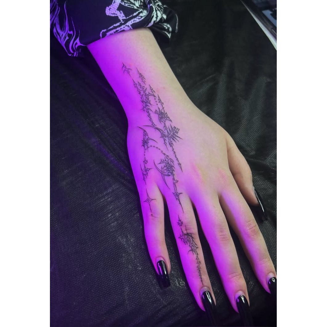 Moon and Butterfly Temporary Tattoo