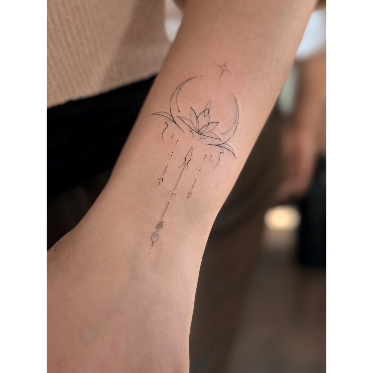 Celestial Line Art Temporary Tattoo