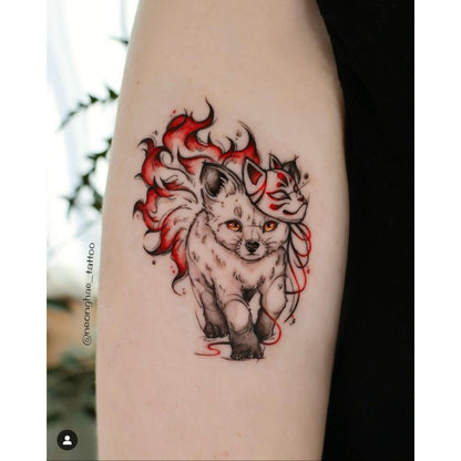Red Fox Temporary Tattoo