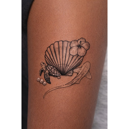 Seashell Temporary Tattoo Set
