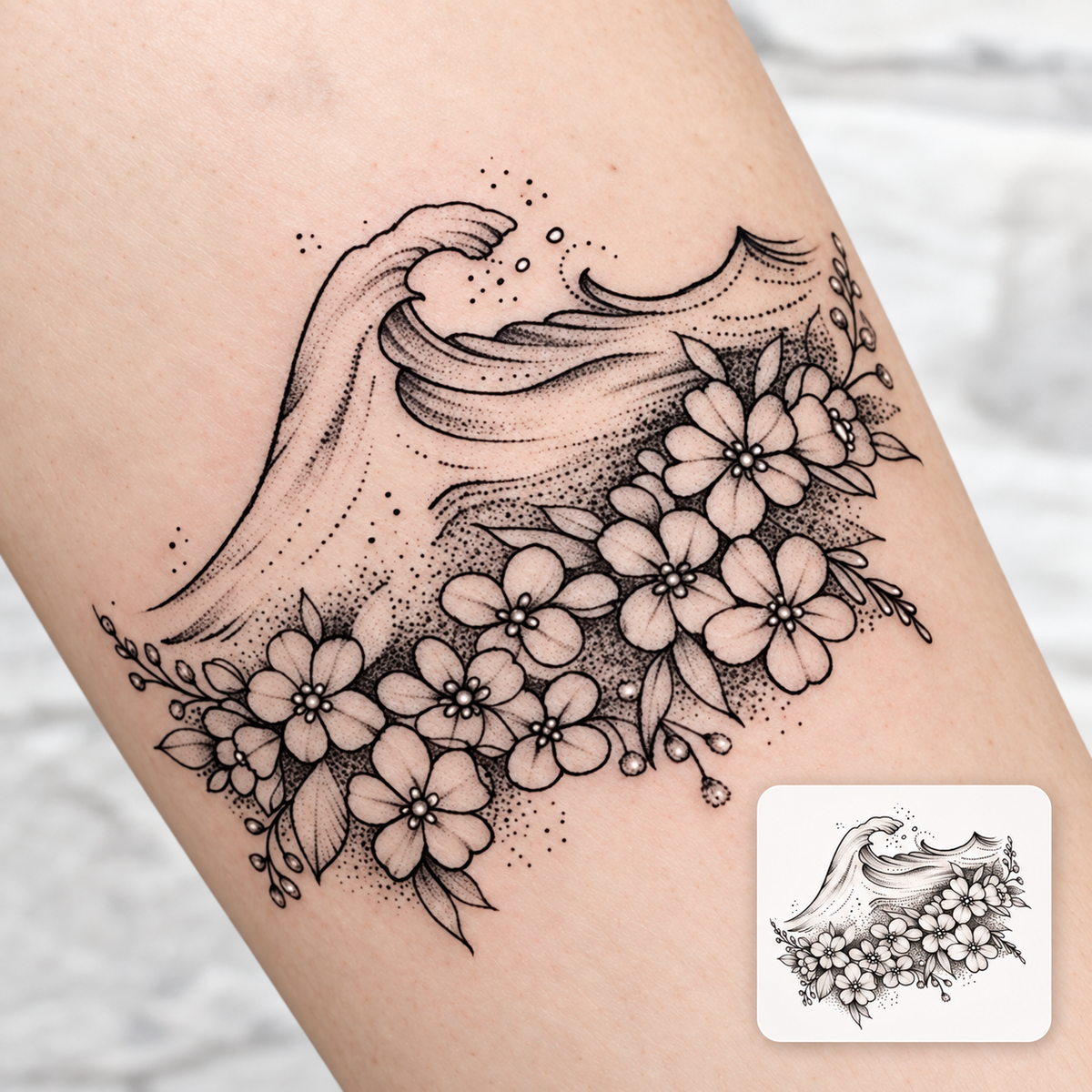 Floral Bouquet Temporary Tattoo