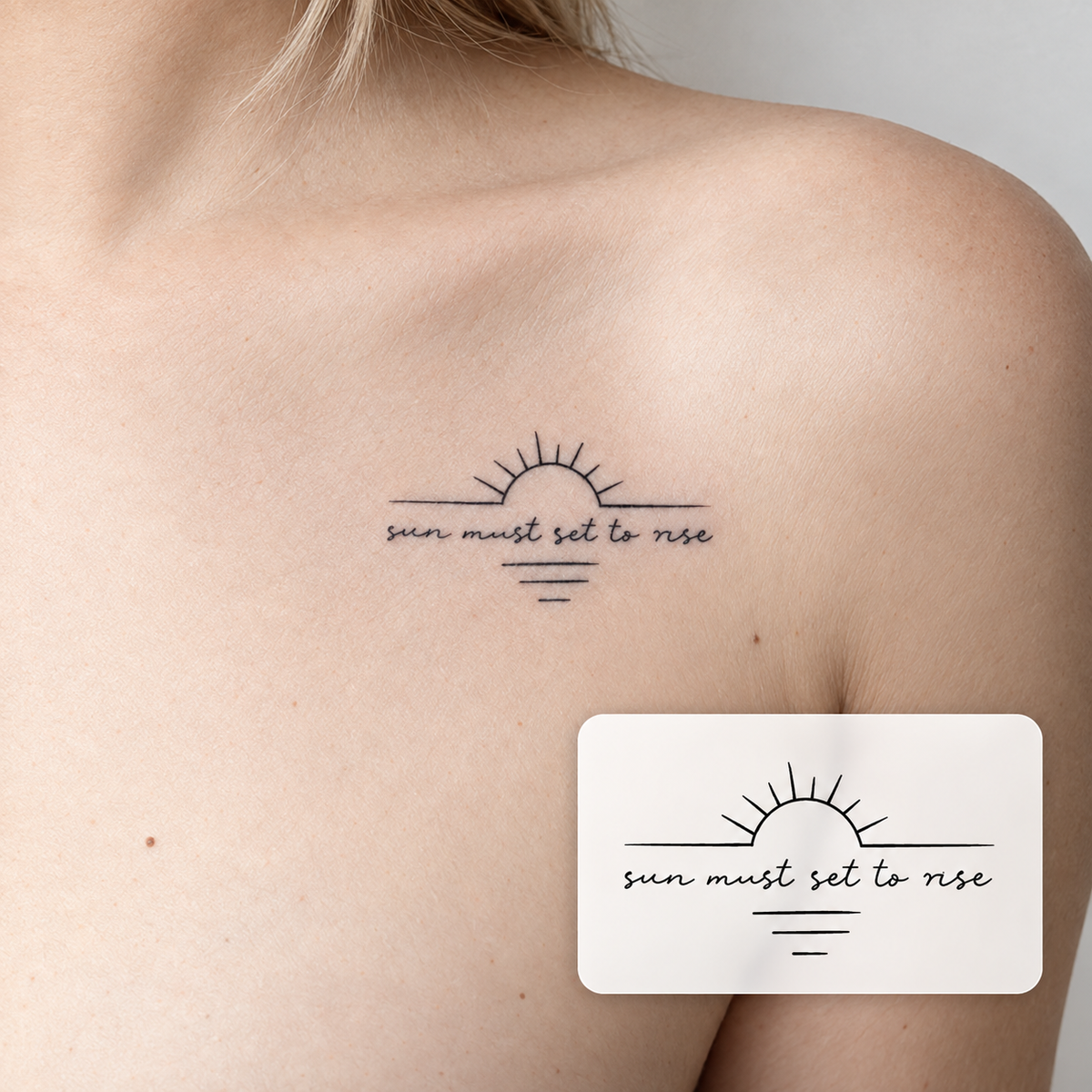 Chest Script Temporary Tattoo