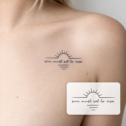 Chest Script Temporary Tattoo