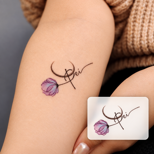 Rose Orbit Temporary Tattoo