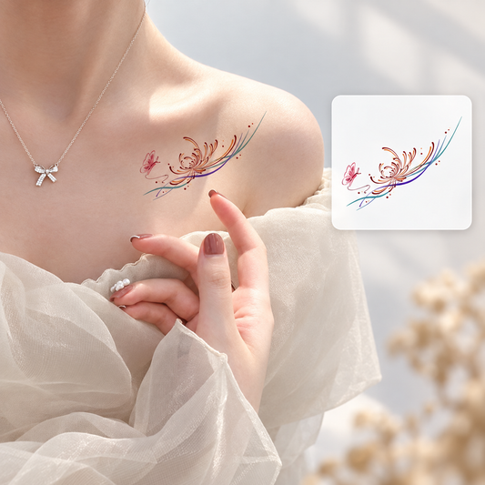Blossom and Bird Branch Temporary Tattoo