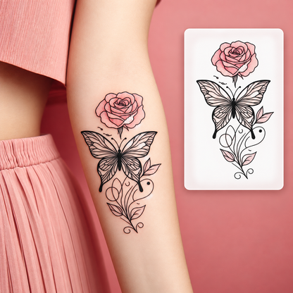 Floral Wrist Temporary Tattoo