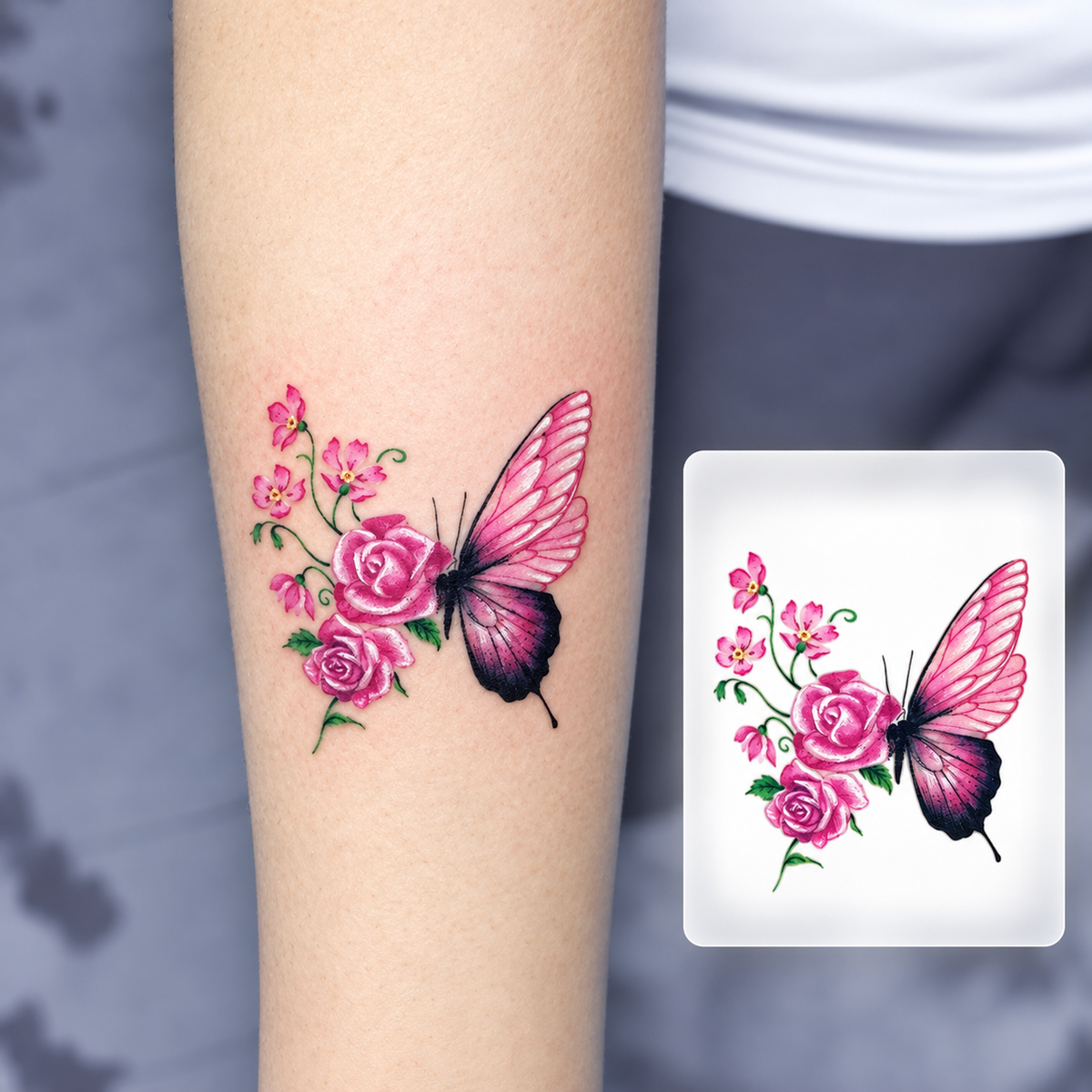 Hand Floral Temporary Tattoo