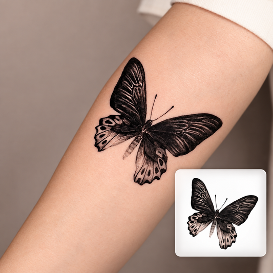 Cat and Flowers Temporary Tattoo – Floral Cat Design