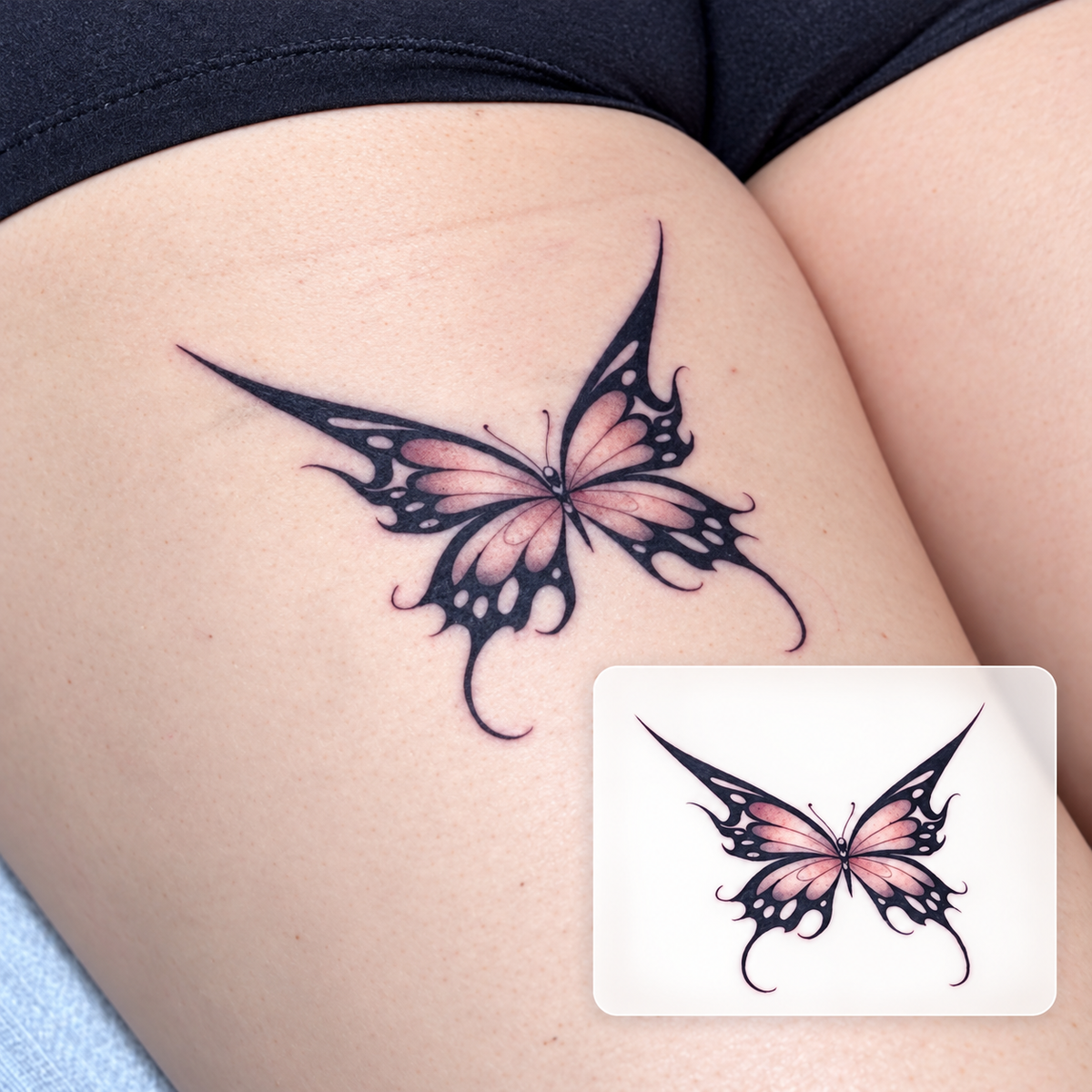 Ornamental Lettering Temporary Tattoo