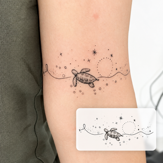 Turtle Bracelet Temporary Tattoo