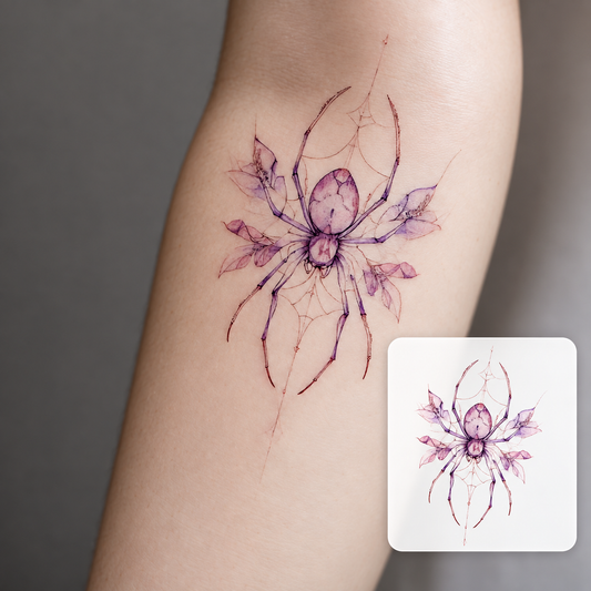 Purple Spider Lily Temporary Tattoo