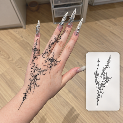 Ornamental Hand Vine Temporary Tattoo