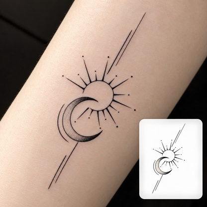 Moon Phases Temporary Tattoo Set