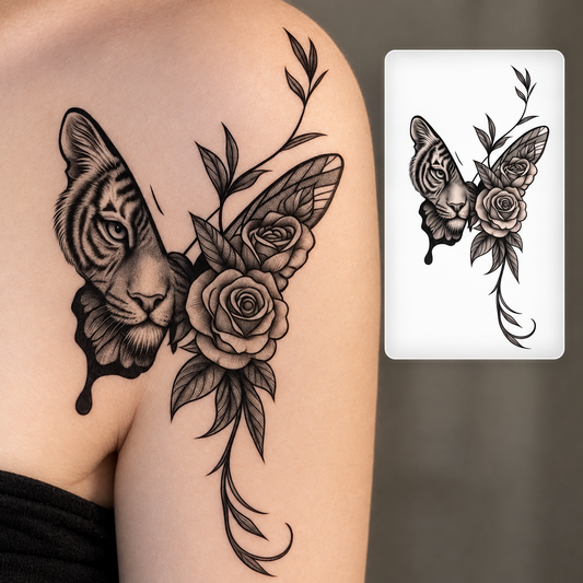 Crescent Moth Temporary Tattoo