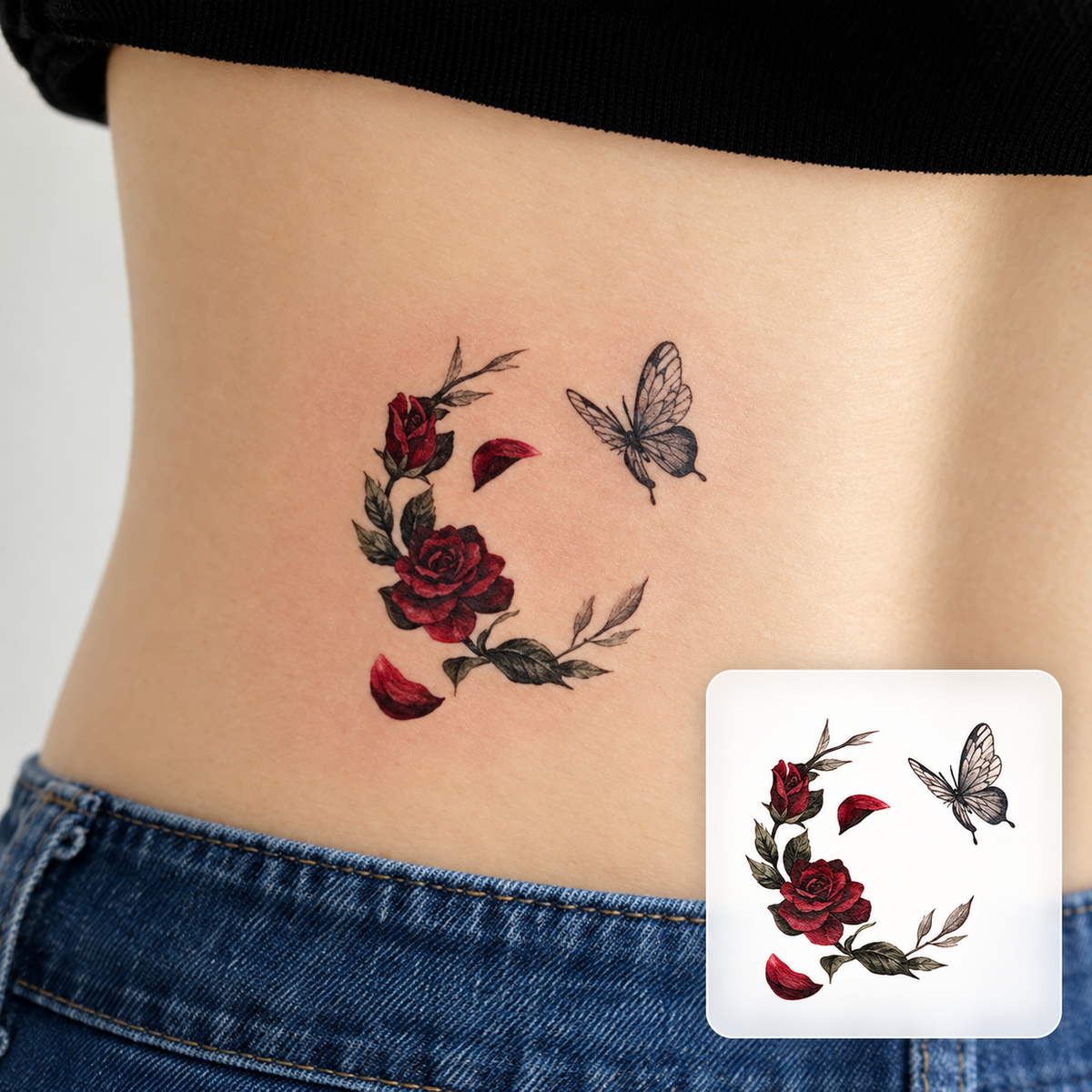 Cross Neck Temporary Tattoo