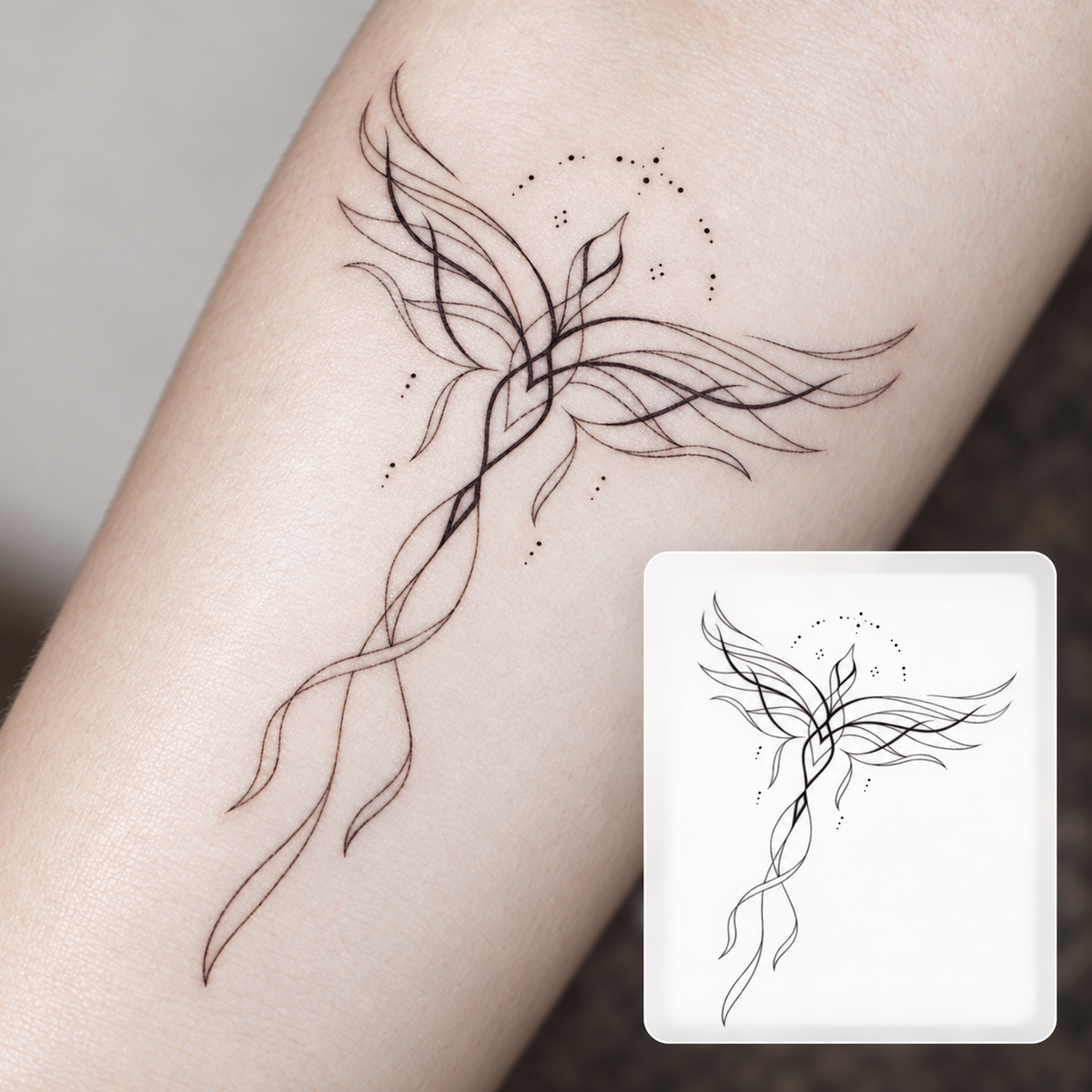 Abstract Line Art Temporary Tattoo