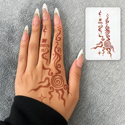 Floral Henna Hand Temporary Tattoo