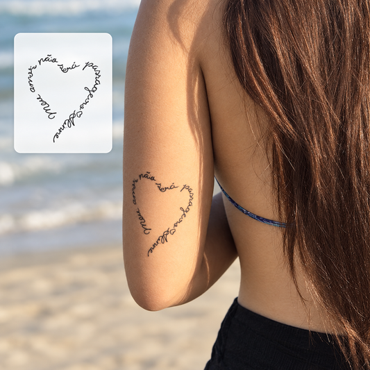 Shoulder Heart Outline Temporary Tattoo