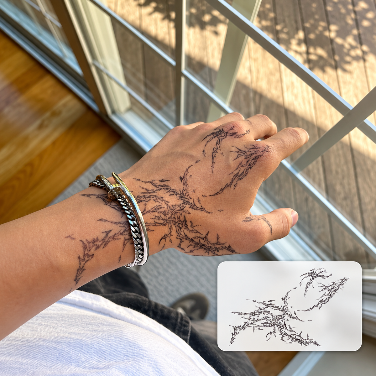 Floral Sun Bracelet Temporary Tattoo