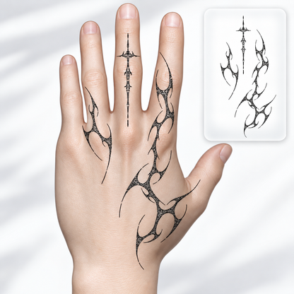 Branch Hand Outline Temporary Tattoo