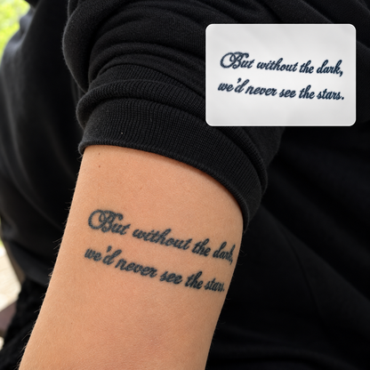 Handwritten Quote Temporary Tattoo