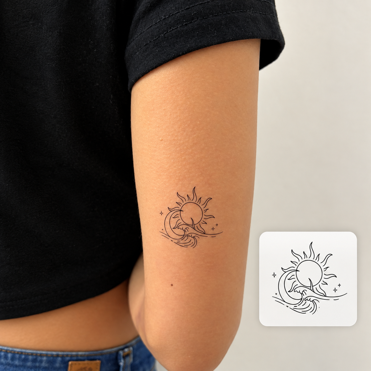 Sunflower Temporary Tattoo