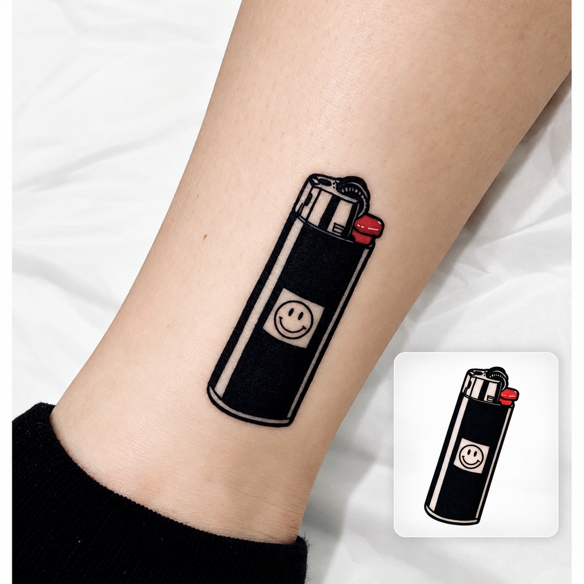 Lighter Temporary Tattoo Design | Superink Lab