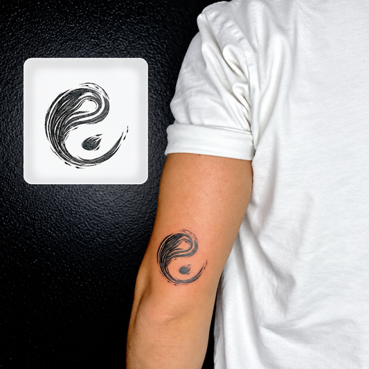 Yin Yang Koi Temporary Tattoo